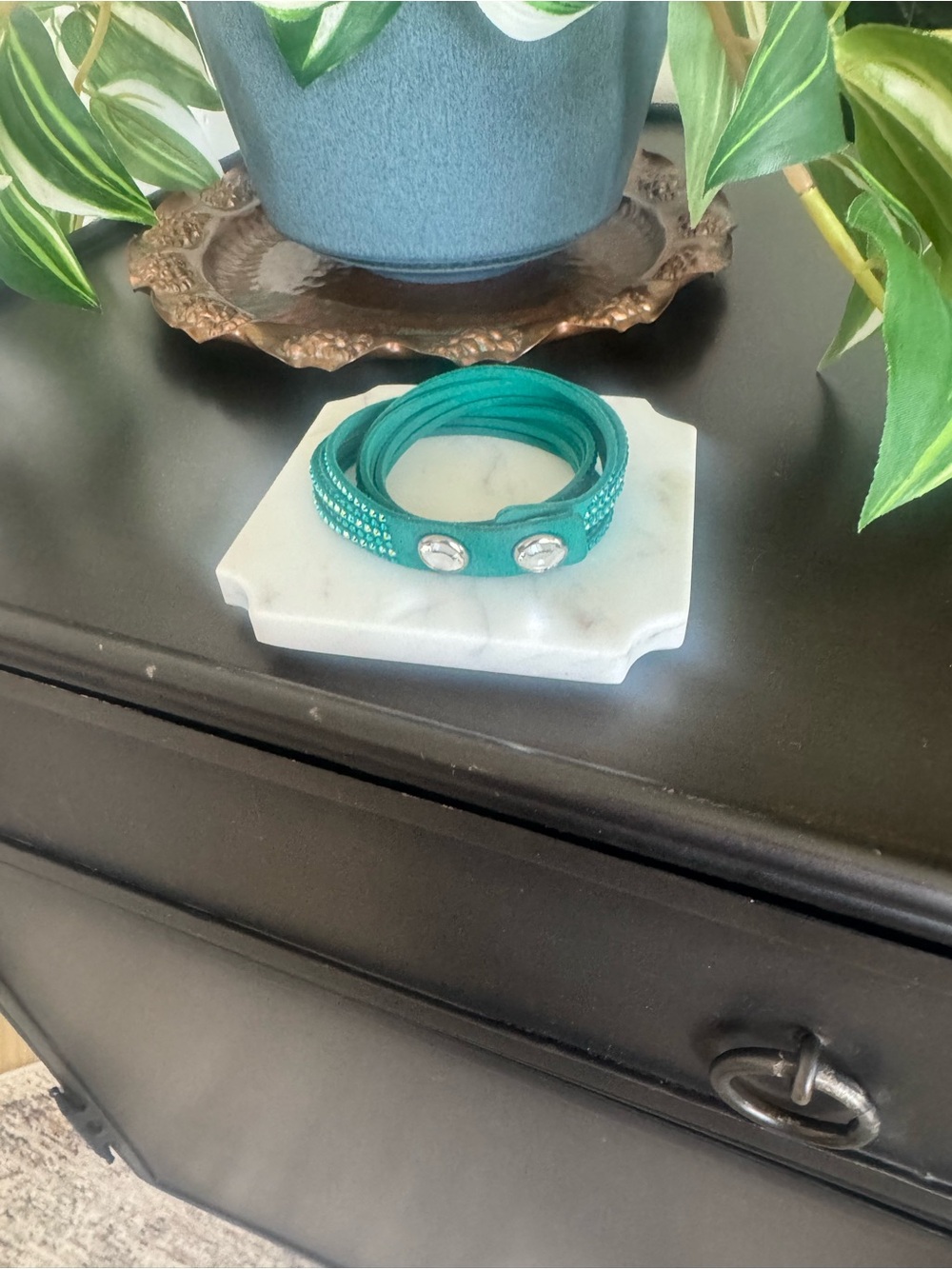 Swarovski emerald green Wrap Bracelet with Crystal Accents